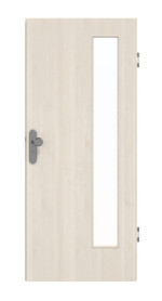 Frontansicht von GARANT Wohnungseingangstür Authentic Perl GCK08 mit Lichtausschnitt LA-4 bandseitig