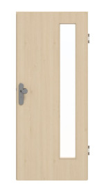 Frontansicht von GARANT Wohnungseingangstür Authentic Sand GCK08 mit Lichtausschnitt LA-4 bandseitig