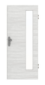Frontansicht von GARANT Wohnungseingangstür Quer Authentic Grigio GCK08 mit Lichtausschnitt LA-4 bandseitig