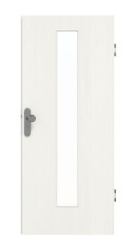 Frontansicht von GARANT Wohnungseingangstür Authentic Bianco CePaL mit Lichtausschnitt LA-4 mittig