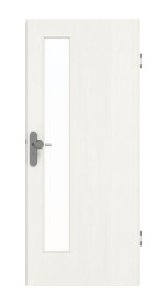 Frontansicht von GARANT Wohnungseingangstür Authentic Bianco CePaL mit Lichtausschnitt LA-4 schlossseitig