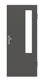 Frontansicht von GARANT Wohnungseingangstür 10622-60 Ebony CePaL mit Lichtausschnitt LA-5 bandseitig