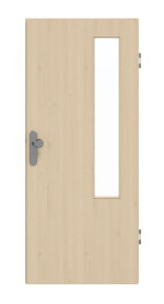 Frontansicht von GARANT Wohnungseingangstür Authentic Sand GCK08 mit Lichtausschnitt LA-5 bandseitig