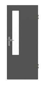Frontansicht von GARANT Wohnungseingangstür 10622-60 Ebony CePaL mit Lichtausschnitt LA-5 schlossseitig