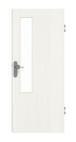 Frontansicht von GARANT Wohnungseingangstür Authentic Bianco CePaL mit Lichtausschnitt LA-5 schlossseitig
