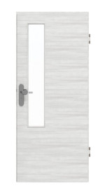 Frontansicht von GARANT Wohnungseingangstür Quer Authentic Grigio GCK08 mit Lichtausschnitt LA-5 schlossseitig