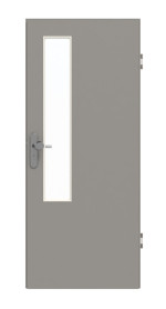 Frontansicht von GARANT Wohnungseingangstür U12115SD Platingrau GHK08 mit Lichtausschnitt LA-5 schlossseitig