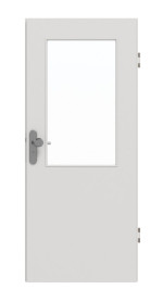 Frontansicht von GARANT Wohnungseingangstür 0160-60 Silver Grey CePaL mit Lichtausschnitt LA-6
