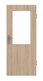 Frontansicht von GARANT Wohnungseingangstür Authentic Eiche GCK08 mit Lichtausschnitt LA-6