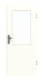 Frontansicht von GARANT Wohnungseingangstür U11026SD Kristallweiß GHK08 mit Lichtausschnitt LA-6