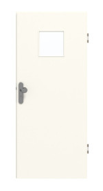 Frontansicht von GARANT Wohnungseingangstür 0105-60 Pearl White CePaL mit Lichtausschnitt LA-7