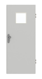 Frontansicht von GARANT Wohnungseingangstür D92-60 Dove Grey Resopal mit Lichtausschnitt LA-7