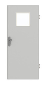Frontansicht von GARANT Wohnungseingangstür D92-60 Dove Grey Resopal mit Lichtausschnitt LA-8