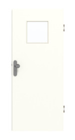 Frontansicht von GARANT Wohnungseingangstür U11026SD Kristallweiß GHK08 mit Lichtausschnitt LA-8