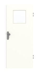 Frontansicht von GARANT Wohnungseingangstür U11026SD Kristallweiß GHK08 mit Lichtausschnitt LA-9