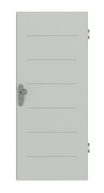 Frontansicht von Groove 11 ProLine Lack Grau RAL 7035 Wohnungseingangstür - Hörmann