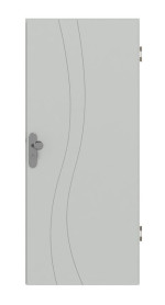Frontansicht von Signum 51 Basic Lack Grau RAL 7035 Wohnungseingangstür - Huga