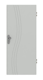 Frontansicht von Signum 53 Basic Lack Grau RAL 7035 Wohnungseingangstür - Huga