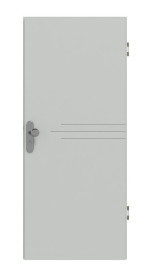 Frontansicht von Signum 56 Basic Lack Grau RAL 7035 Wohnungseingangstür - Huga