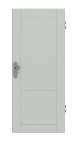 Frontansicht von Signum 92 Basic Lack Grau RAL 7035 Wohnungseingangstür - Huga