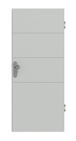 Frontansicht von Signum 93 Basic Lack Grau RAL 7035 Wohnungseingangstür - Huga