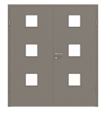 Frontansicht von Doppelflügeltür LA 10 Basic Taupe RAL 7048 Lack inkl. Zarge - Huga