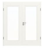 Frontansicht von Cofi 10 LA-01 Weißlack RAL 9016 Premium Doppelflügeltür inkl. Zarge