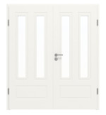 Frontansicht von Cofi 32 LA-02 Weißlack RAL 9016 Premium Doppelflügeltür inkl. Zarge