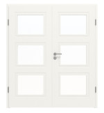 Frontansicht von Cofi 35 LA-03 Weißlack RAL 9016 Premium Doppelflügeltür inkl. Zarge