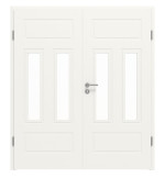 Frontansicht von Cofi 41 LA-02 Weißlack RAL 9016 Premium Doppelflügeltür inkl. Zarge