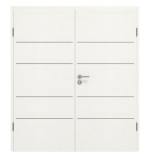 Frontansicht von GARANT Doppelflügeltür Corona 733 Quer Authentic Bianco CePaL mit Zarge