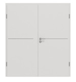 Frontansicht von GARANT Doppelflügeltür Corona 831 Silver Grey CePaL mit Zarge