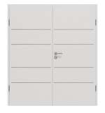 Frontansicht von GARANT Doppelflügeltür Corona 833 Silver Grey CePaL mit Zarge