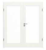 Frontansicht von Coso 10 LA-01 Weißlack RAL 9016 Premium Doppelflügeltür inkl. Zarge