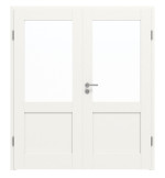 Frontansicht von Coso 20 LA-01 Weißlack RAL 9016 Premium Doppelflügeltür inkl. Zarge