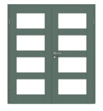 Frontansicht von CLASSEN Doppelflügeltür Frame 5.7 Uni Green Dekorfolie mit Lichtausschnitt inkl. Zarge