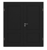 Frontansicht von CLASSEN Doppelflügeltür Frame 5.9 Uni Schwarz Dekorfolie inkl. Zarge