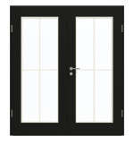 Frontansicht von GARANT Doppelflügeltür inkl. Zarge 0901-60 Black Resopal mit Lichtausschnitt LA-2 Sprosse SP0