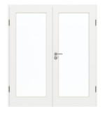 Frontansicht von GARANT Doppelflügeltür inkl. Zarge D354-60 Designer White Resopal mit Lichtausschnitt LA-3