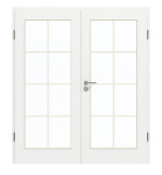 Frontansicht von GARANT Doppelflügeltür inkl. Zarge D354-60 Designer White Resopal mit Lichtausschnitt LA-3 Sprosse SP1