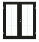 Frontansicht von GARANT Doppelflügeltür inkl. Zarge 0901-60 Black Resopal mit Lichtausschnitt LA-3 Sprosse SP4