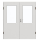 Frontansicht von GARANT Doppelflügeltür inkl. Zarge 0160-60 Silver Grey CPL mit Lichtausschnitt LA-6