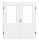 Frontansicht von GARANT Doppelflügeltür inkl. Zarge D354-60 Designer White Resopal mit Lichtausschnitt LA-6
