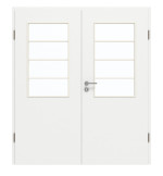 Frontansicht von GARANT Doppelflügeltür inkl. Zarge D354-60 Designer White Resopal mit Lichtausschnitt LA-6 Sprosse SP10