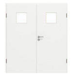 Frontansicht von GARANT Doppelflügeltür inkl. Zarge D354-60 Designer White Resopal mit Lichtausschnitt LA-7