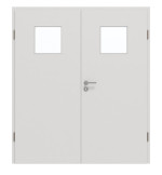 Frontansicht von GARANT Doppelflügeltür inkl. Zarge 0160-60 Silver Grey CPL mit Lichtausschnitt LA-8