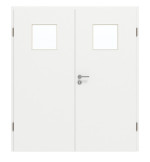 Frontansicht von GARANT Doppelflügeltür inkl. Zarge D354-60 Designer White Resopal mit Lichtausschnitt LA-8