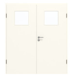 Frontansicht von GARANT Doppelflügeltür inkl. Zarge 0105-60 Pearl White CPL mit Lichtausschnitt LA-9