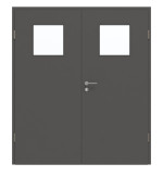 Frontansicht von GARANT Doppelflügeltür inkl. Zarge 10622-60 Ebony CPL mit Lichtausschnitt LA-9
