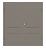 Frontansicht von Groove 11 ProLine Lack Taupe RAL 7048 Doppelflügeltür inkl. Zarge - Hörmann